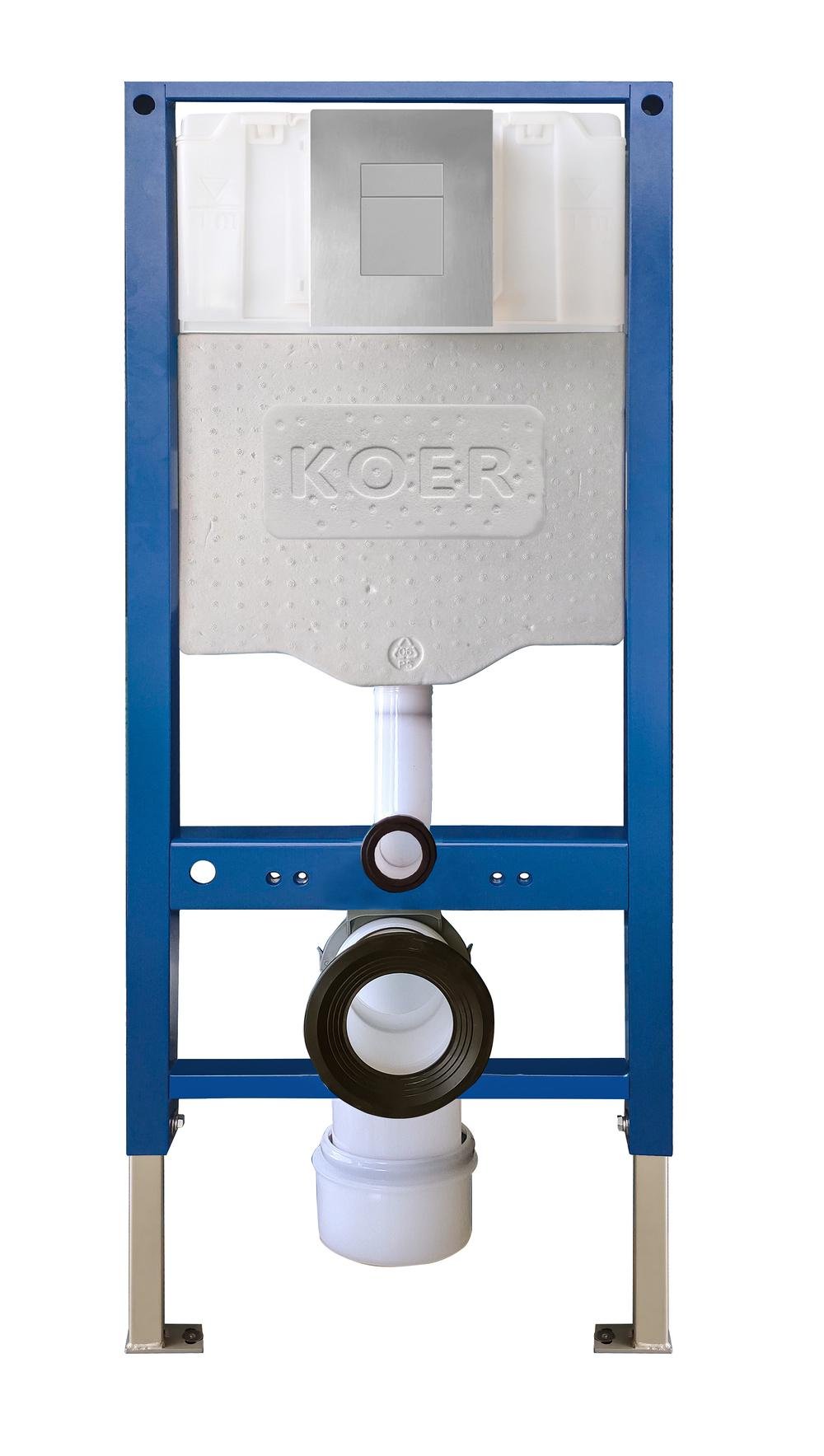 Инсталляция для подвесного унитаза KOER KT-0504-01 500x126x1150 мм с панелью смыва KT-0607-01 Хром (KR5348)