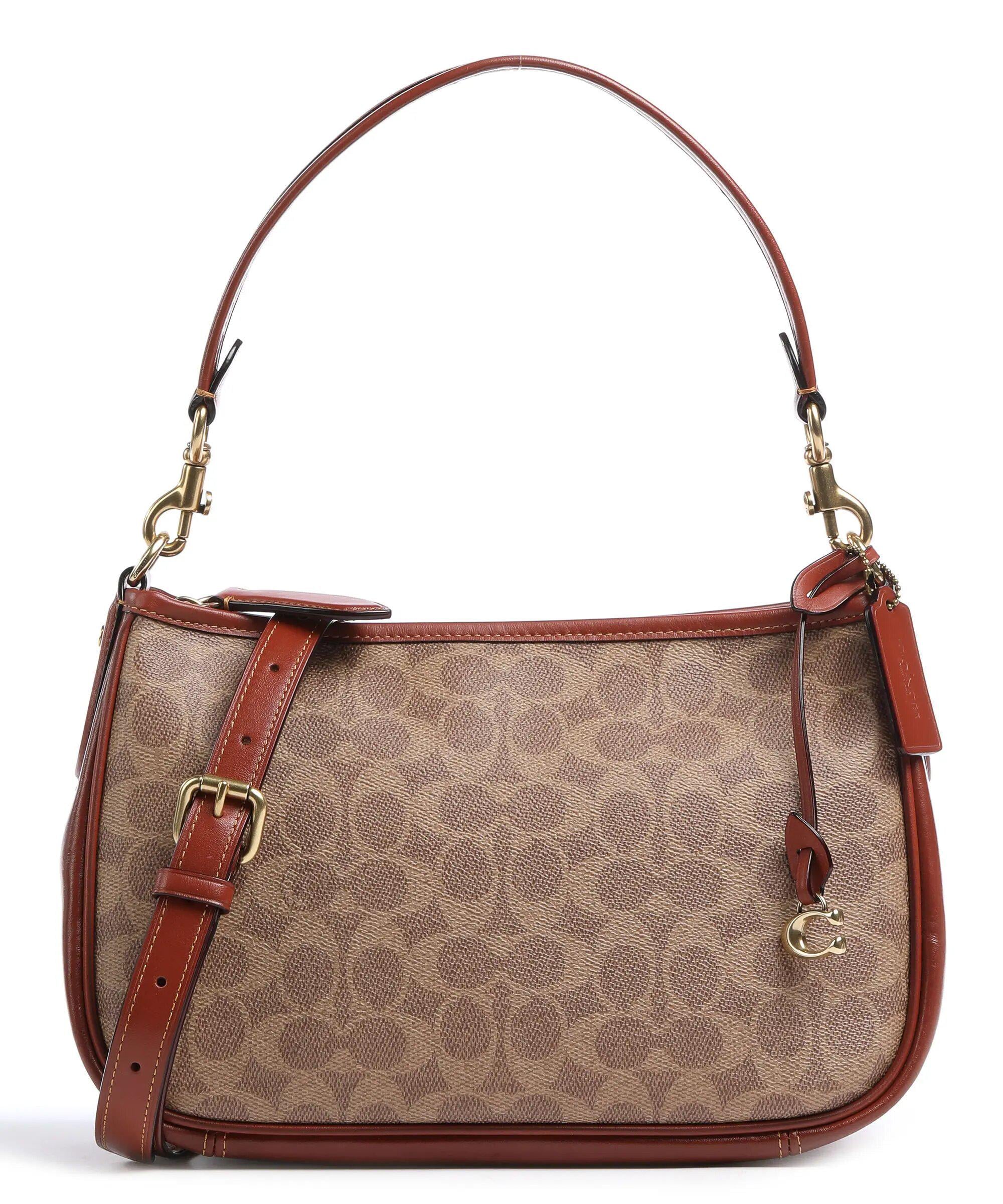 Сумка женская Coach Cary Schultertasche Canvas Beige/Brown