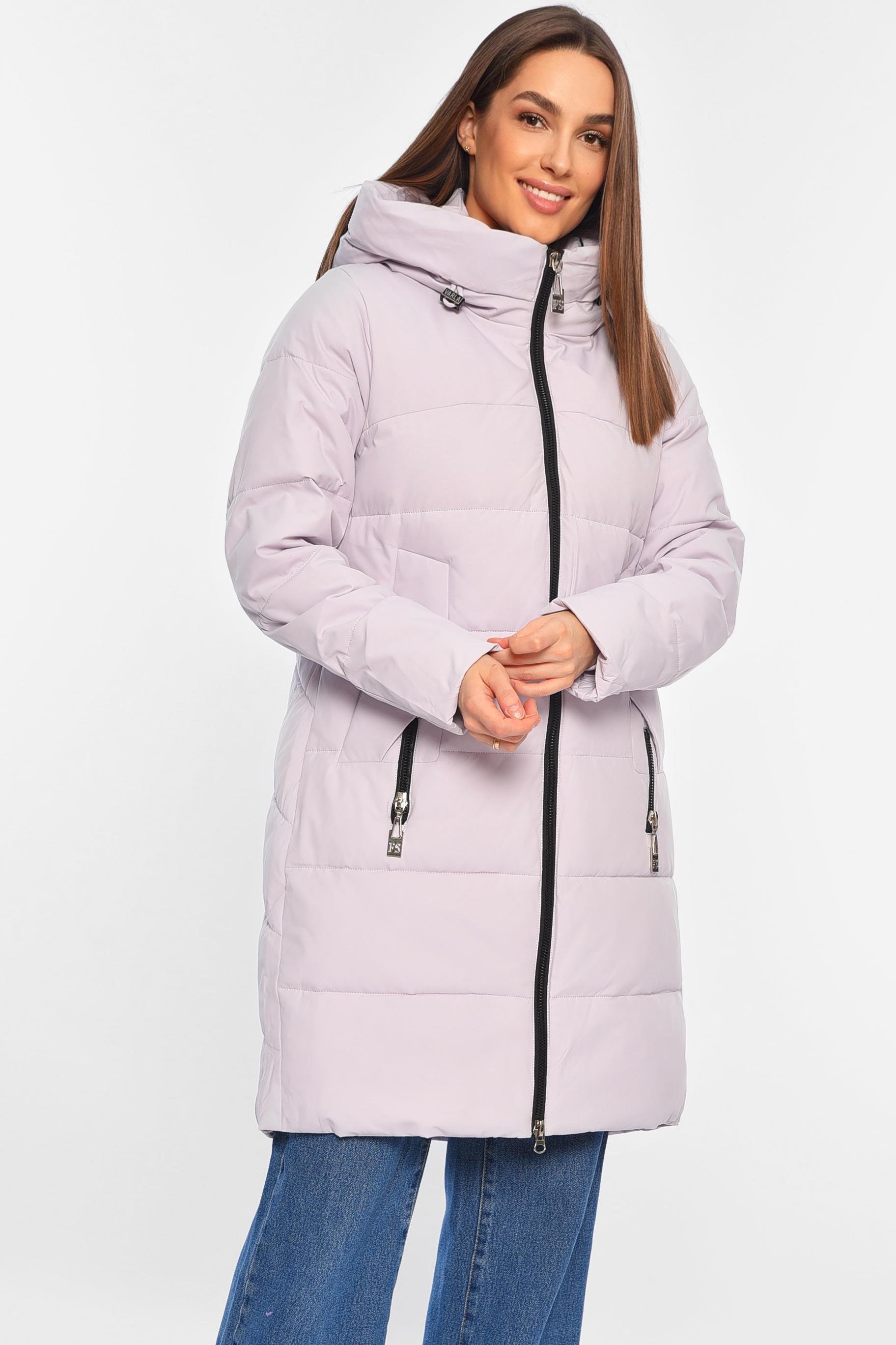 Куртка жіноча подовжена єврозима L Бузковий (195690) - фото 2