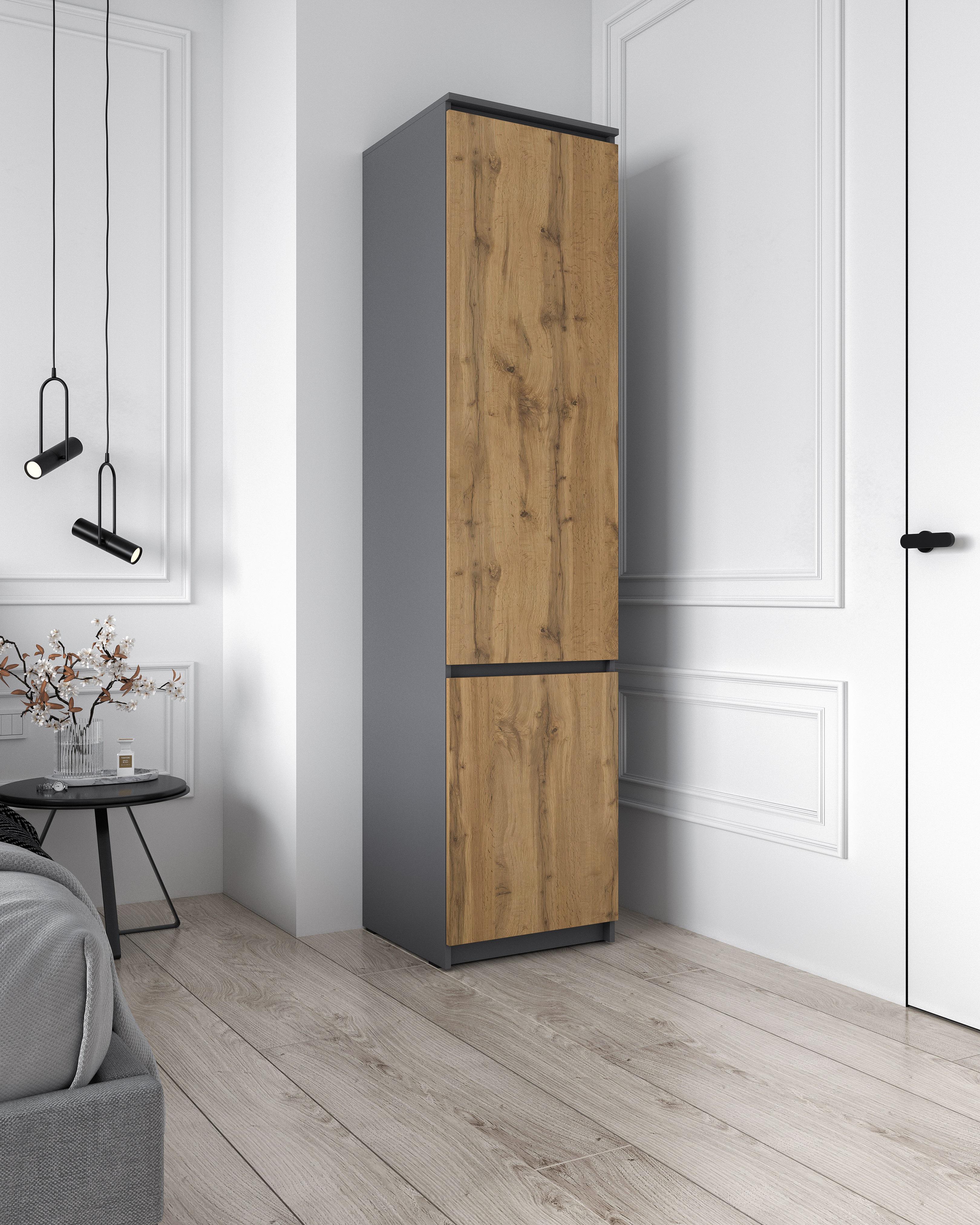 Пенал с штангой Moreli T-218 500х2117х498 мм Антрацитовый/Дуб аппалачи (ns-t218-antracit-apalach)