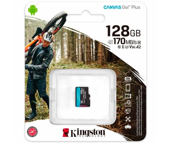 Карта памяти microSDXC Kingston Canvas Go Plus A2 V30 UHS-1 U3 R-170Mb/s 128Gb - фото 2