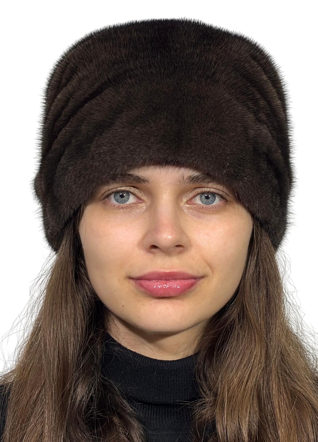 Кубанка женская Меховой стиль Оливия из натурального меха норки Коричневый (082/D)