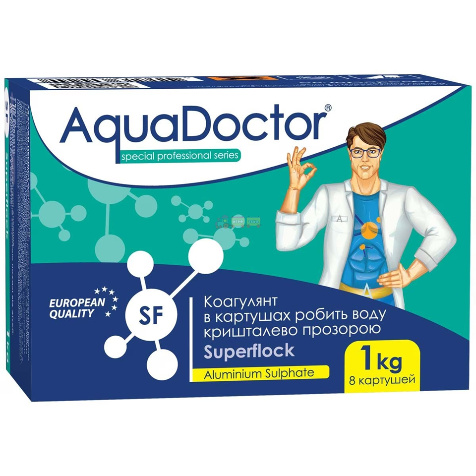Коагулирующее средство в картушах против мутности в воде AquaDoctor Superflock 1 кг (8996)