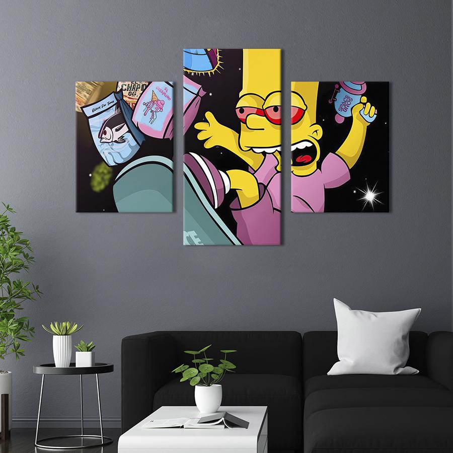 Картина для интерьера Озорной Барт Симпсон 141x90 см (686-32)