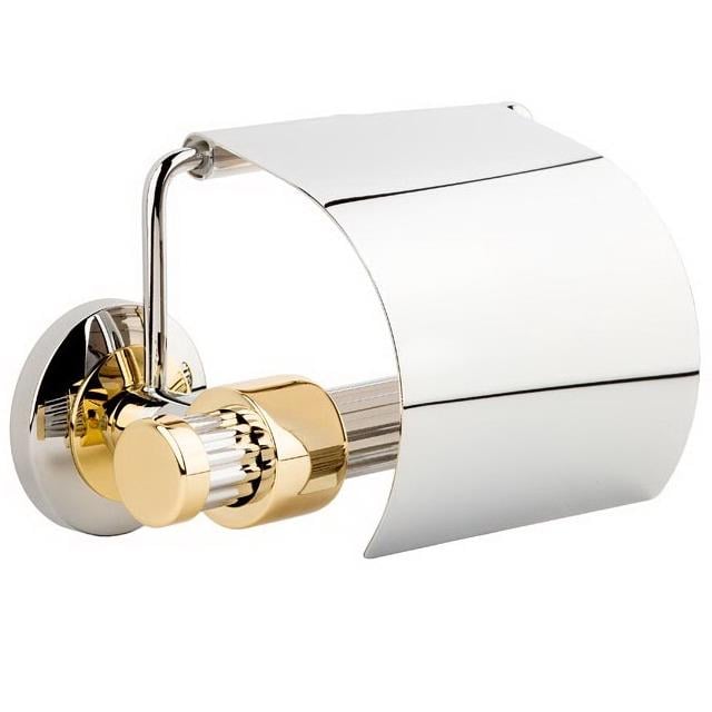 Тримач для туалетного паперу KUGU Maximus 611C&G із кришкою Золотий (130730)