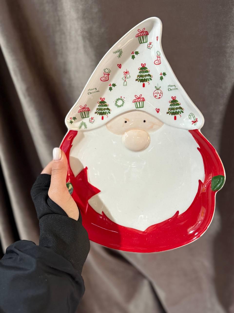 Тарелка сервировочная новогодняя YIWU Merry Christmas фарфоровая 27х21 см (CR-1-14) - фото 4