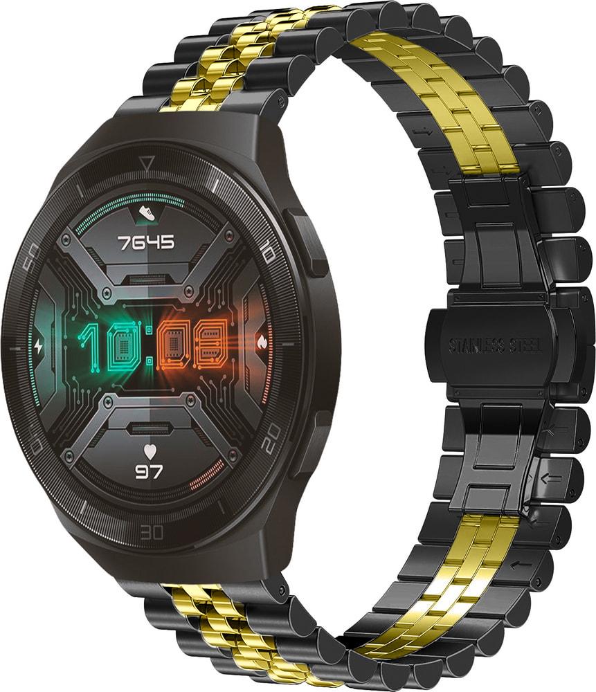 Браслет металлический Stech Line для Huawei Watch GT2e 46 мм Black Gold (29142-02)