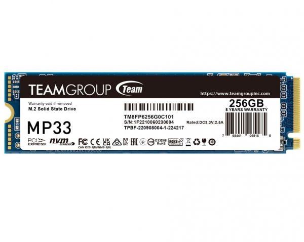 SSD-накопичувач Team MP33 256Gb PCI-E 3.0 x4 M.2 2280 3D TLC (TM8FP6256G0C101) SSD-накопичувач Team MP33 256Gb PCI-E 3.0 x4 M.2 2280 3D TLC (TM8FP6256G0C101)