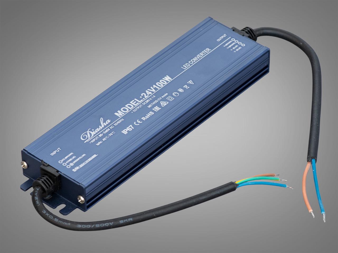 Блок живлення 24 В для підключення LED стрічки 100 Вт 4,17А (NP-24V-100W-IP67)