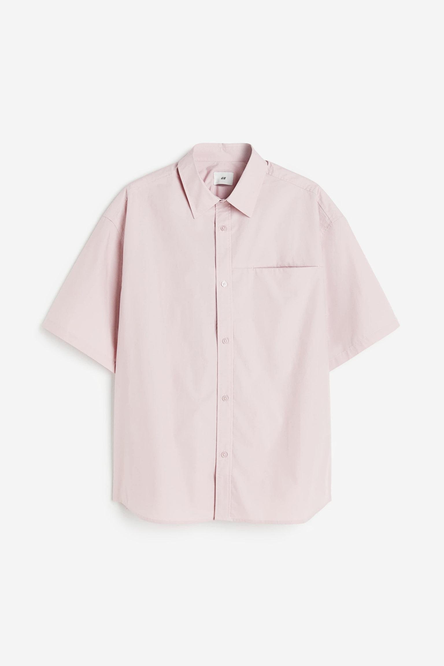 Рубашка с коротким рукавом оверсайз M Светло-розовый (1178907wer)
