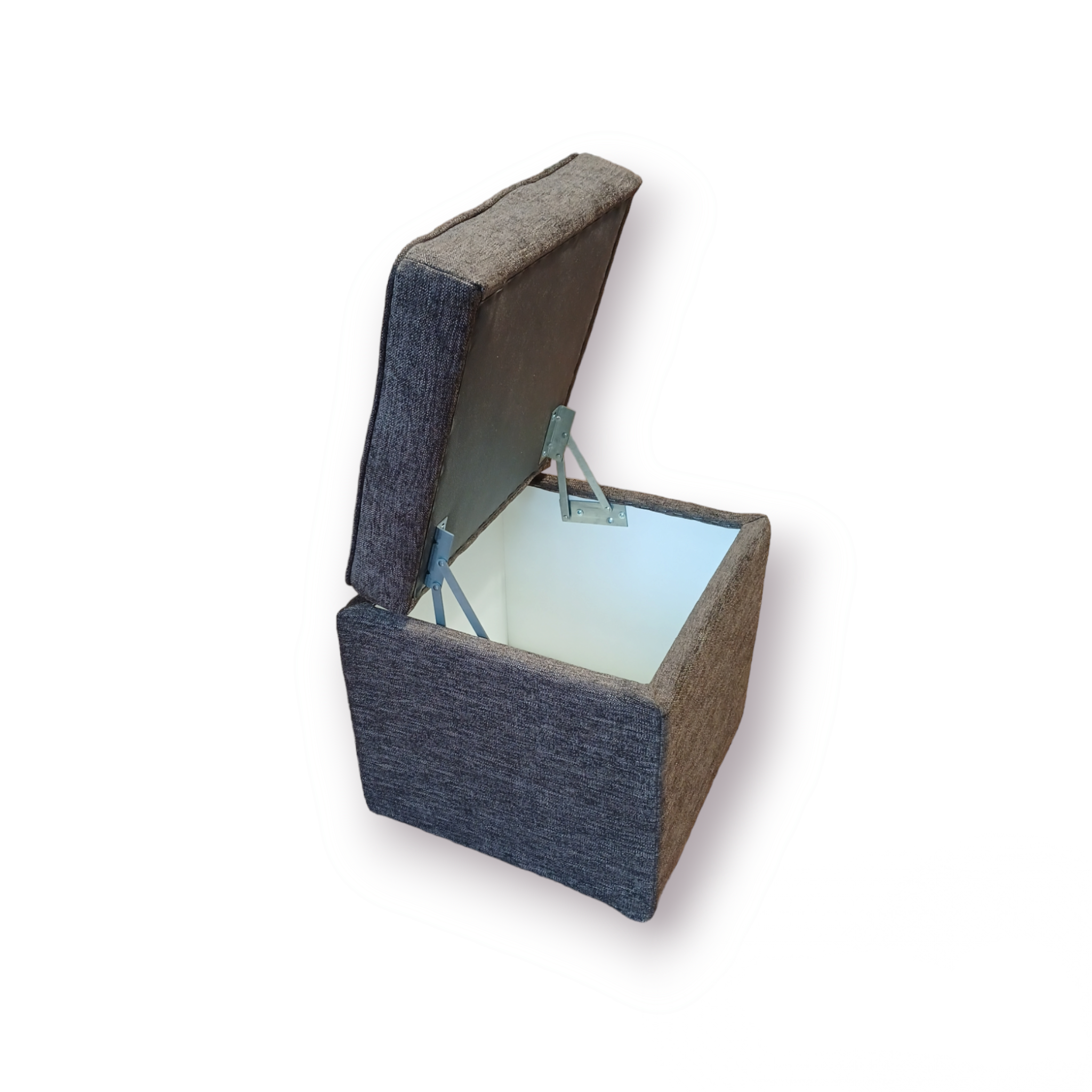 Пуф Люкс з нішою рогожка Сицилія 40х40х43 см Сірий - фото 3 Пуф Люкс з нішою рогожка Сицилія 40х40х43 см Сірий - фото 3