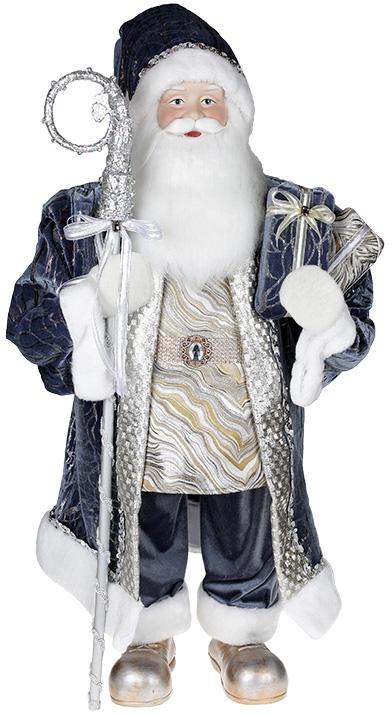 Фигура Санта с посохом 90 см мягкая игрушка Серо-голубой (BD-845-227)