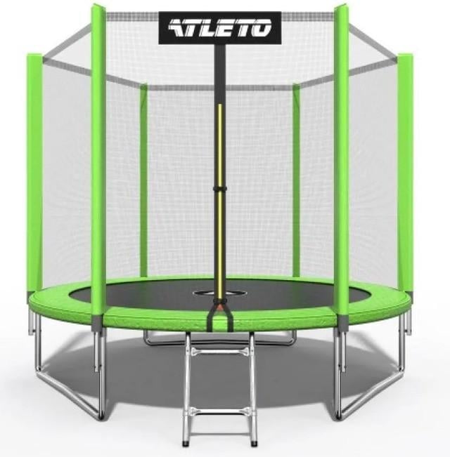 Батут детский Atleto с сеткой и стремянкой 183 см Зеленый (2928744326)