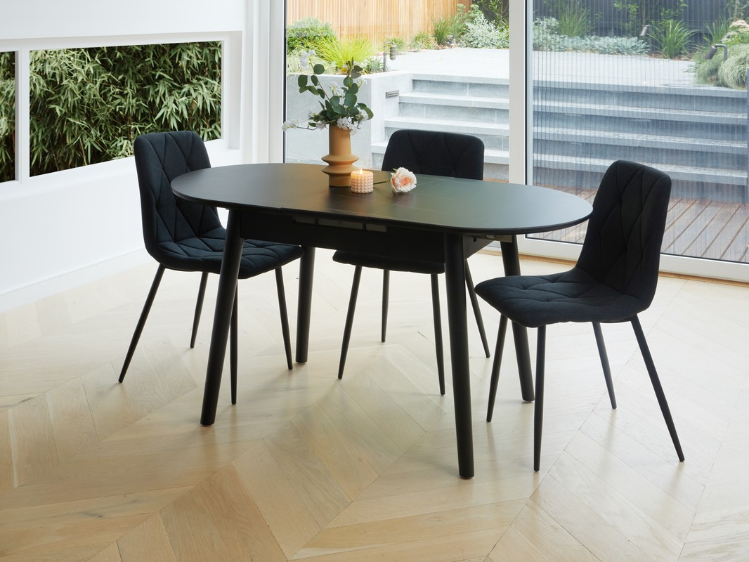 Обідній стіл розсувний Ветро 1100-1400x750x760 мм Чорний онікс/Чорний (TМ-85) - фото 6 Обідній стіл розсувний Ветро 1100-1400x750x760 мм Чорний онікс/Чорний (TМ-85) - фото 6