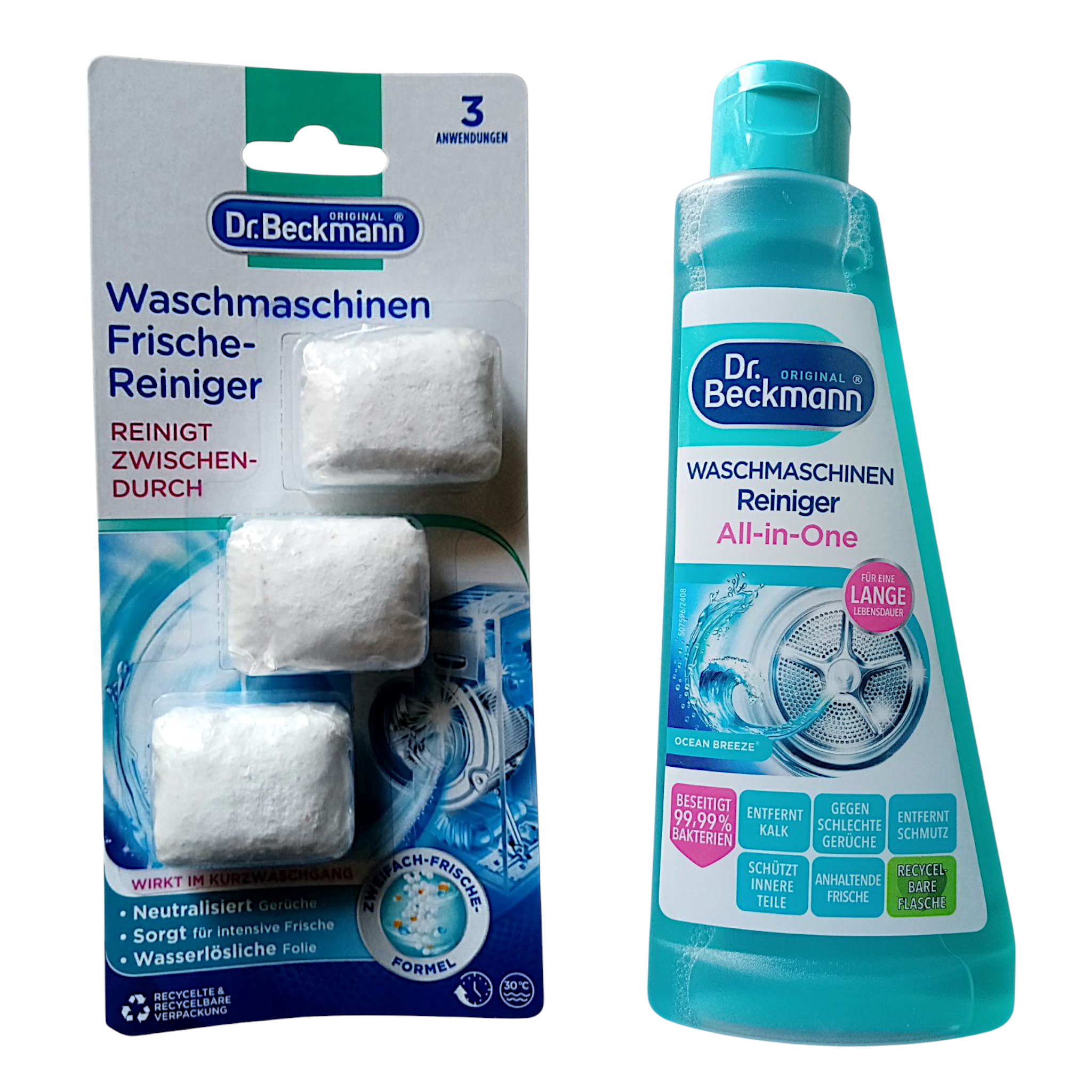 Набор для чистки стиральных машин Dr. Beckmann Washing Machine/таблетки 60 г/очиститель 250 мл (011200)