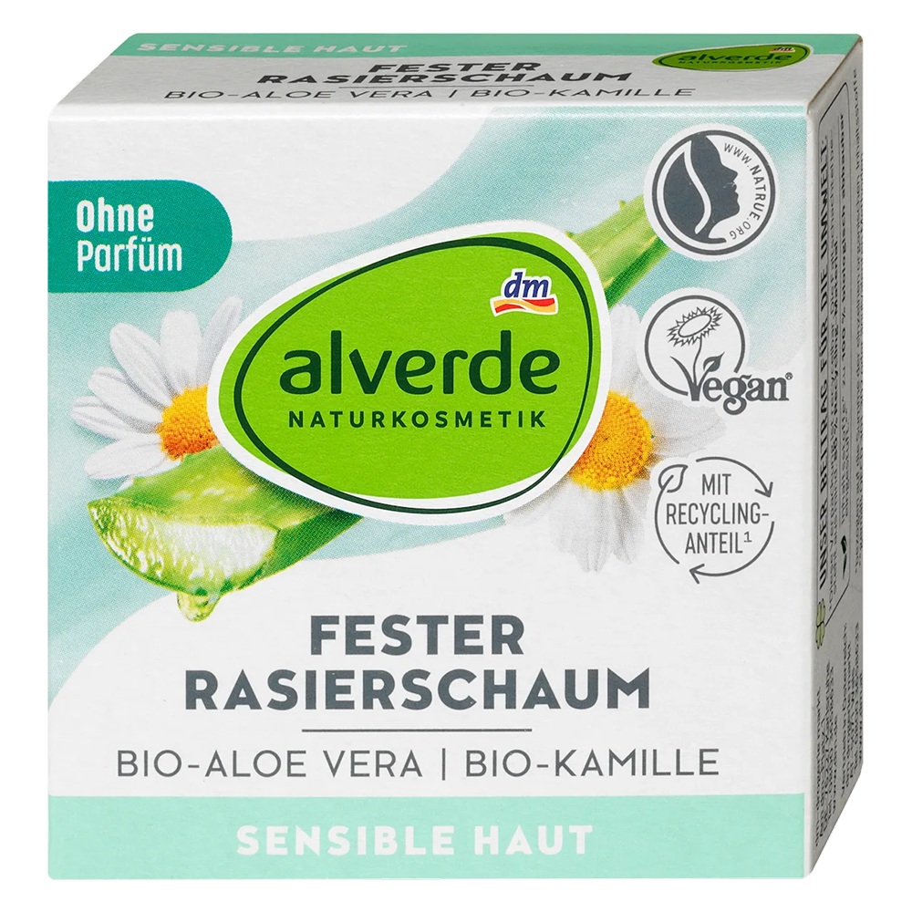 Піна для гоління Alverde Naturkosmetik тверда з Алое Вера для чутливої шкіри 50 г