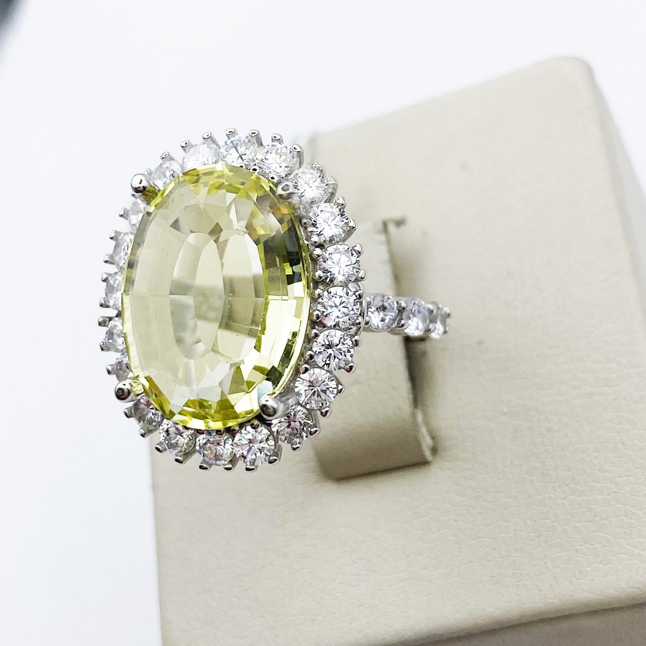 Кольцо серебряное с цитрином р. 18 6,49 г (1883909270)