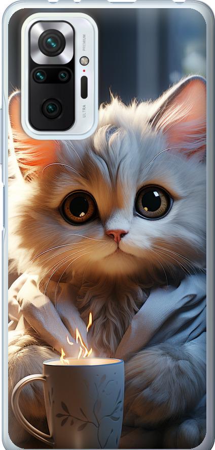 Чехол на Xiaomi Redmi Note 10 Pro White cat (5646u-2297-42517) Чехол на Xiaomi Redmi Note 10 Pro White cat (5646u-2297-42517)