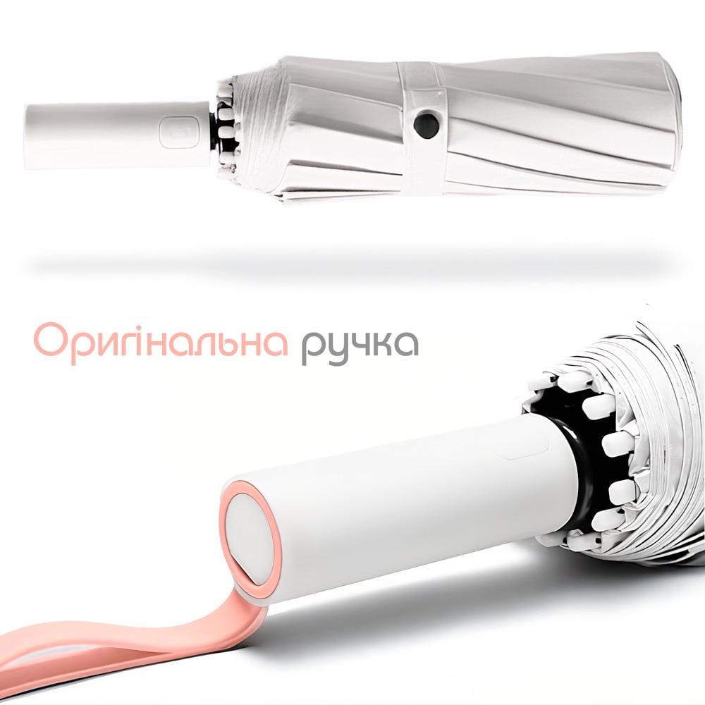 Зонтик автоматический двухслойный от дождя и солнца LOSSO Elite 105 см Белый (526301974 ) - фото 4