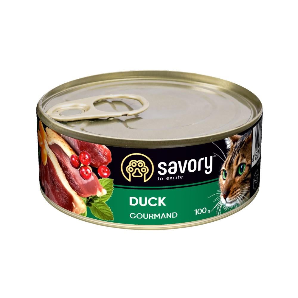 Корм влажный Savory для взрослых привередливых кошек с уткой 100 г (30600)