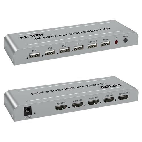 Свечь переключатель KVM 4 порта HDMI/USB пульт ДУ (1449-a7de6) - фото 2