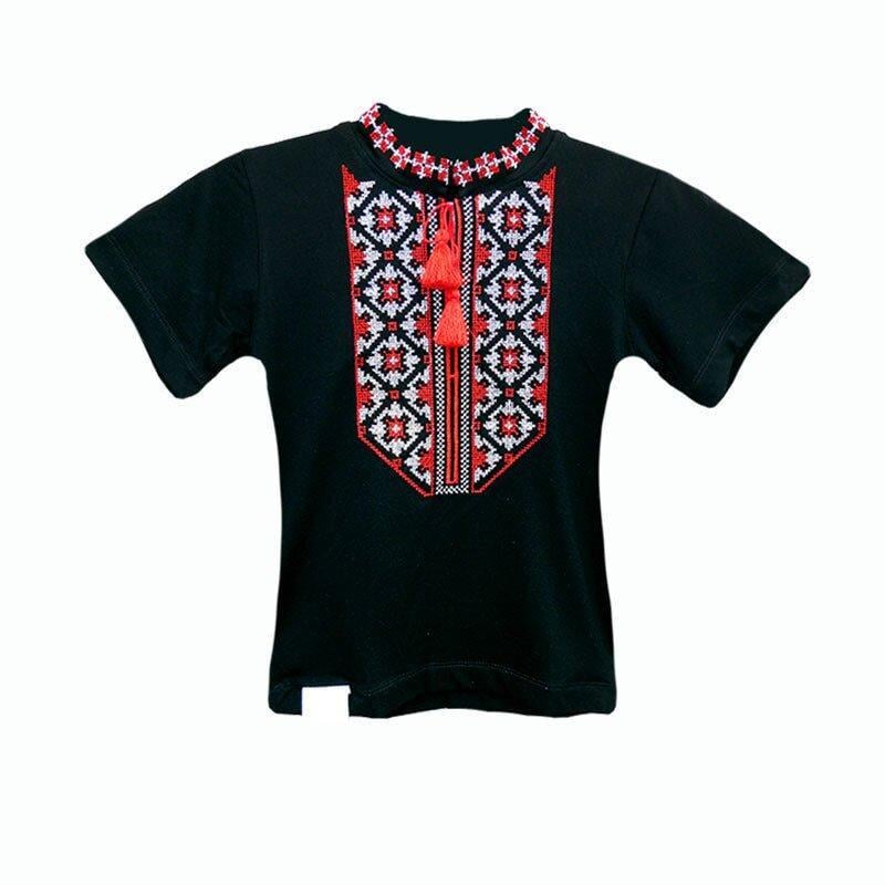 Вышиванка детская с короткими рукавами р. 32 Черный/Красный (99)
