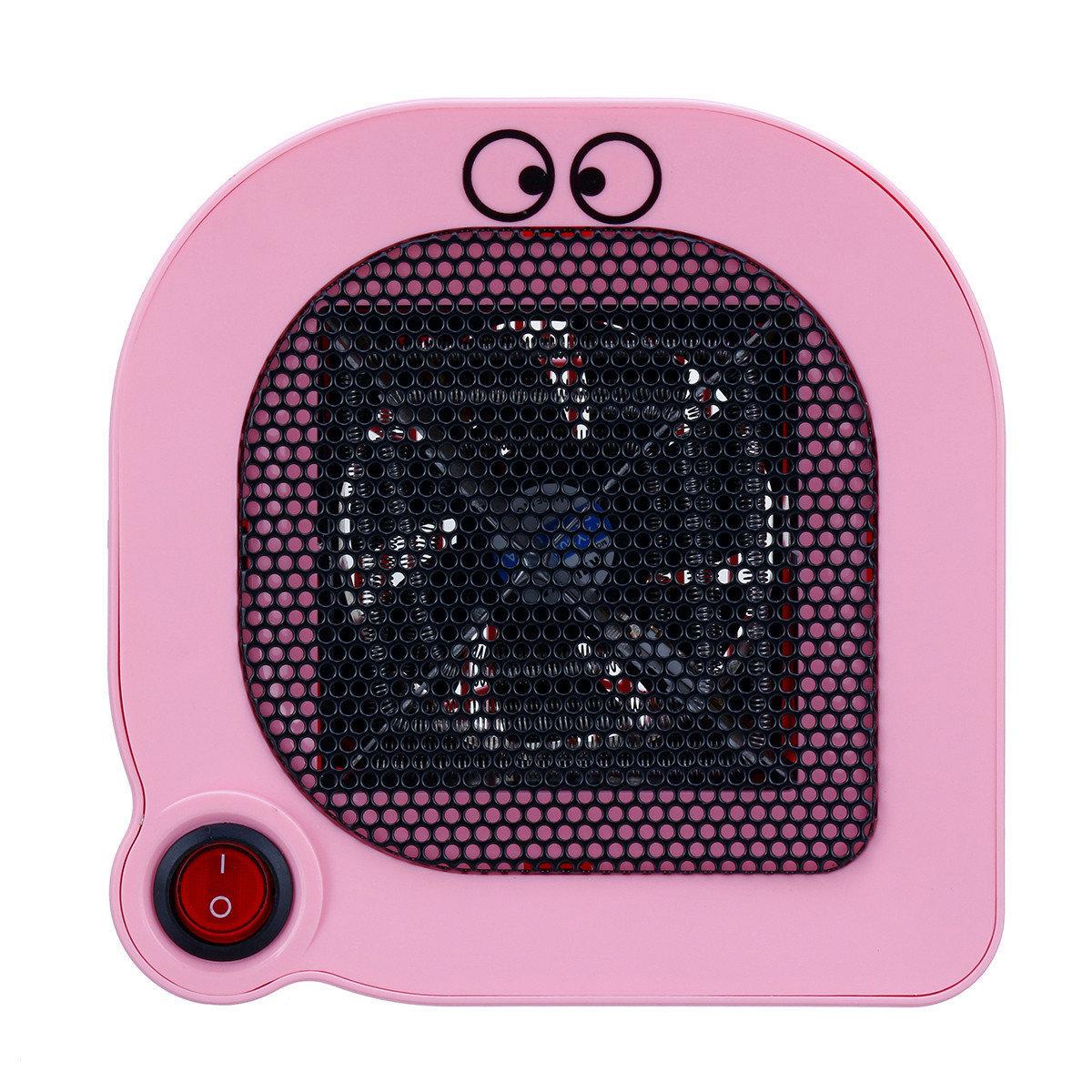 Тепловентилятор SUNROZ Cartoon Fan Heater портативный электрический обогреватель 400 Вт Розовый (SUN5584)