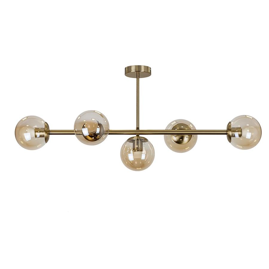 Люстра Levistella 7529906-5 BRZ+BR Молекула на пять стеклянных плафонов Коричневый/Бронзовый (2439563121)