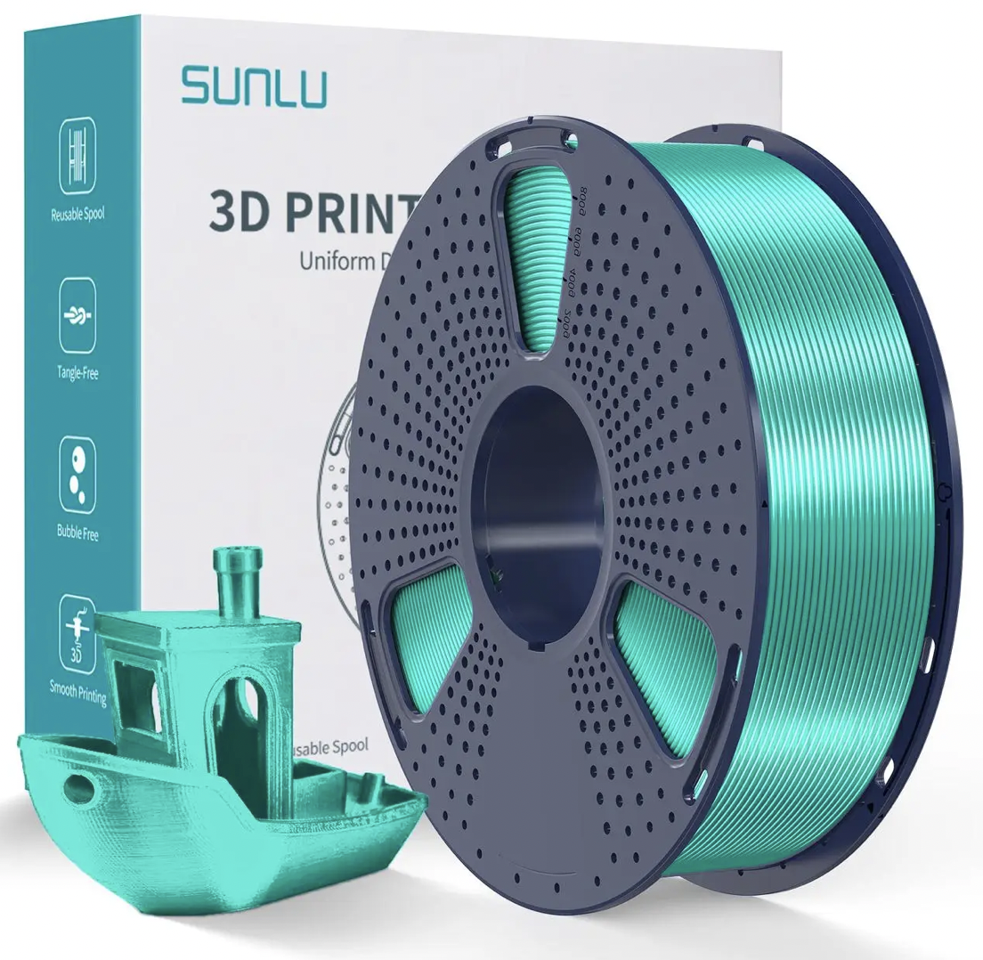 Пластик для 3D-друку SUNLU Silk PLA+ 1,75 мм 1 кг Green (09940615E)