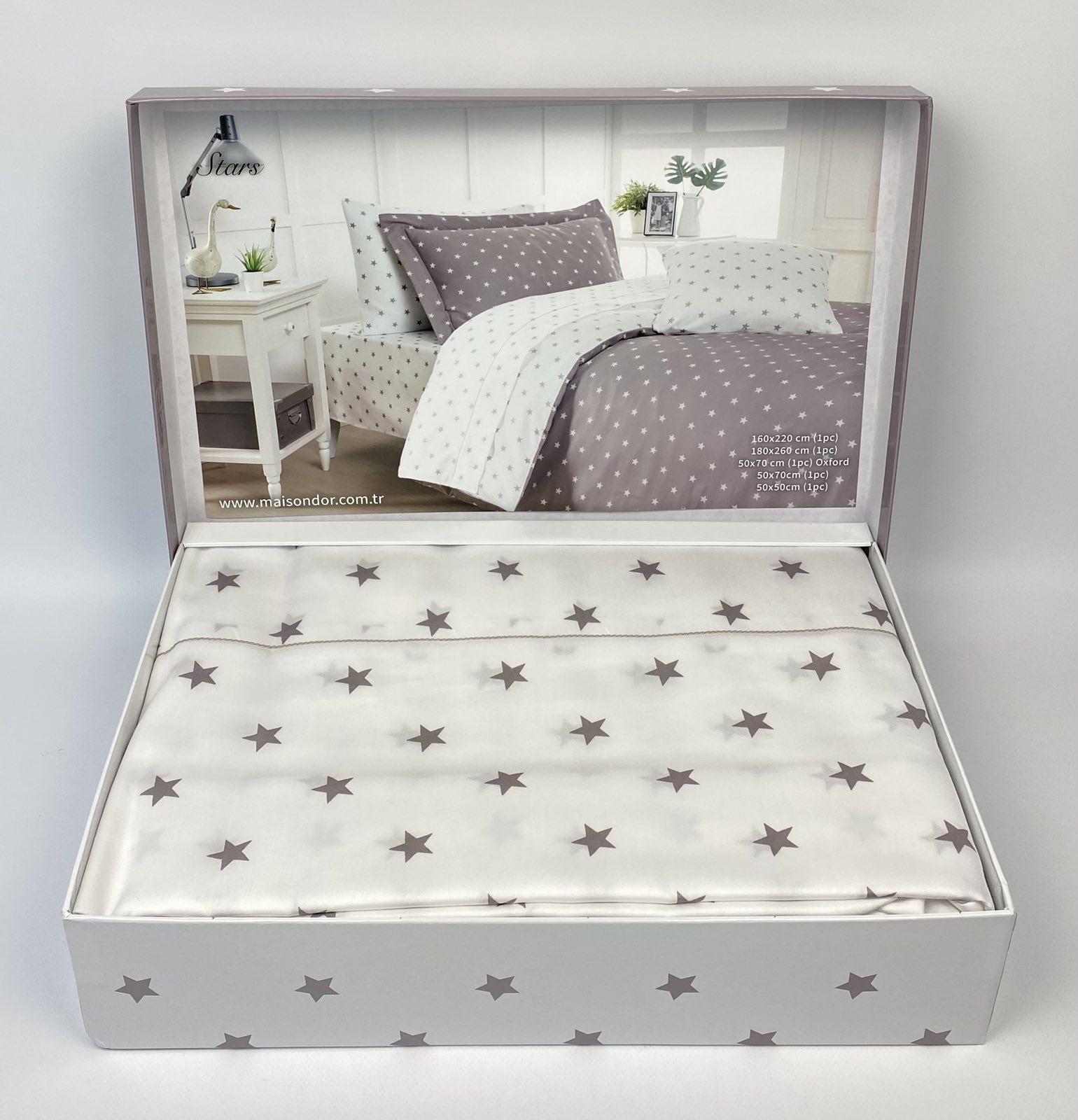 Комплект постельного белья Maison D'or Stars 160х220 сатин Beige (CN20501)