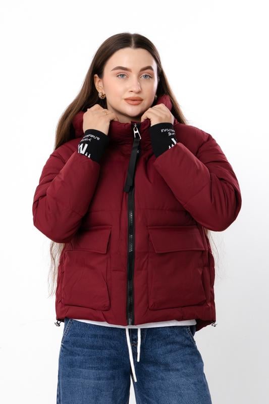 Куртка жіноча демісезонна з капюшоном та манжетами Носи Своє L Бордовий (17280)