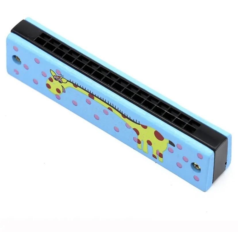 Губная гармошка деревянная Голубой (18634026180) - фото 1