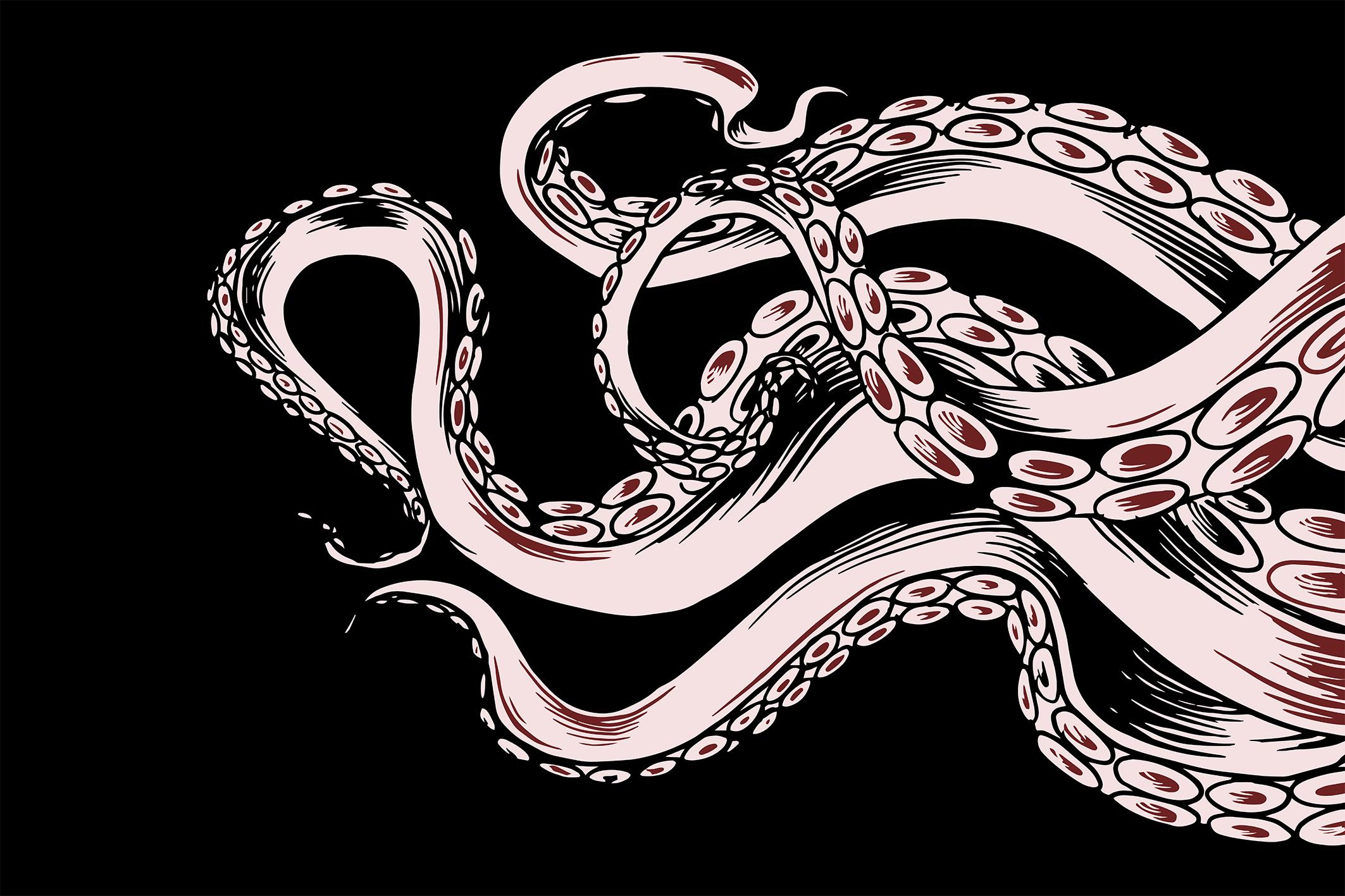 Фотообои флизелиновые Upstream Щупальца осьминога дыхание бездны 315х210 см (SPF-156/5)