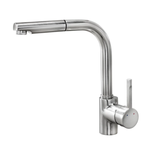 Змішувач кухонний з висувною лійкою Valeso Q411B Нержавіюча сталь (31476895)