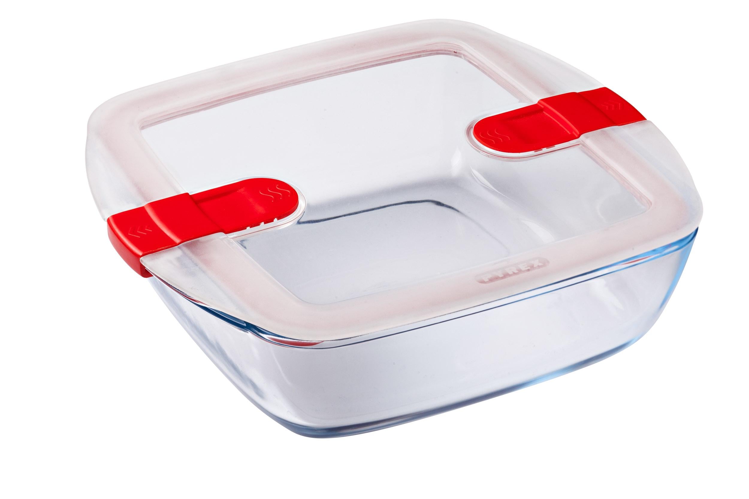 Форма для выпечки PYREX Cook&Heat круглая со стеклянной крышкой и фиксаторами 2,2 л (UG-212PH00/7644)