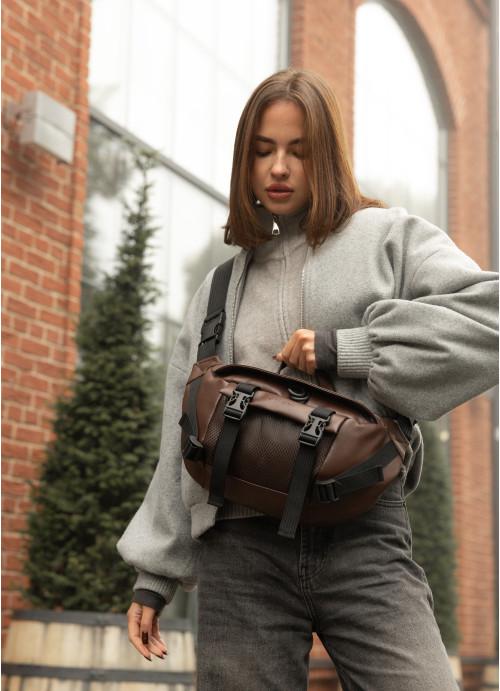 Поясная сумка женская Sambag из экокожи Коричневый (868038721)