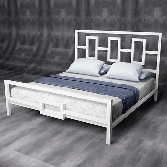 Кровать двухспальная Loft NS-777 с геометрическим изголовьем Белый (3075773226)