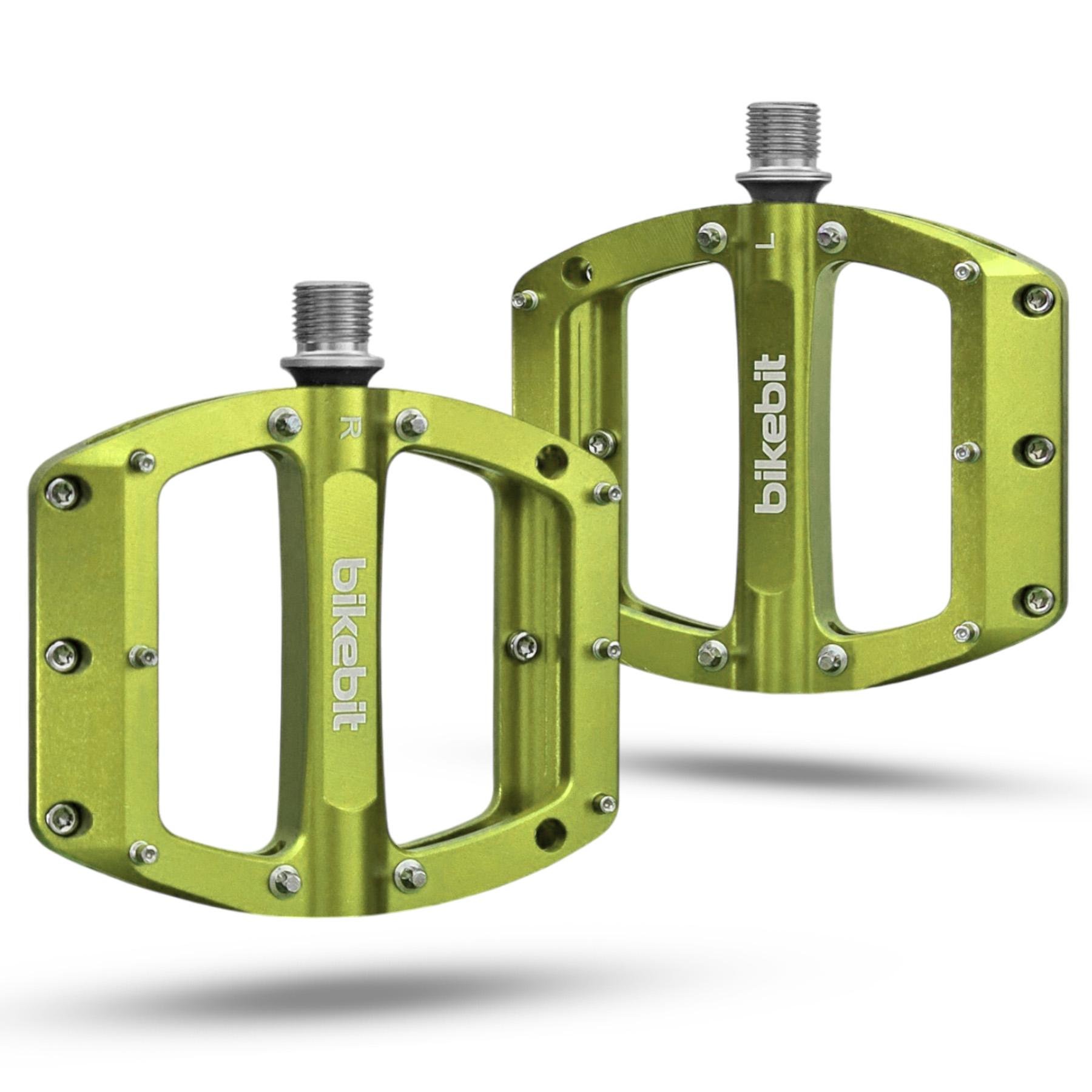 Педали велосипедные BIKEBIT JT60/3 подшипника/алюминиевые Салатовый (BB- JT60-5413)
