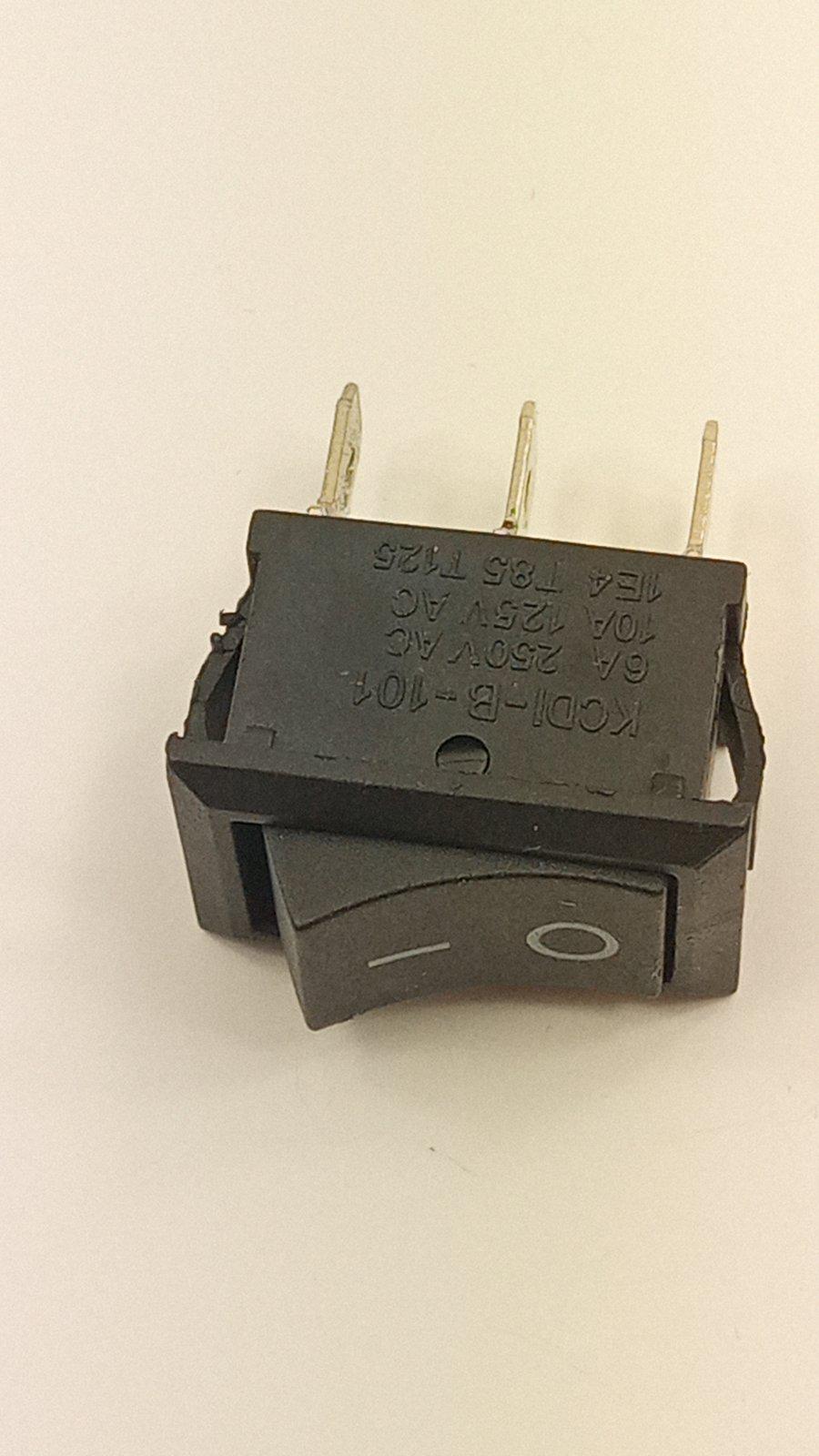 Переключатель клавишный KCD1-102 ON-OFF 3pin 6A/250V Черный (04130)