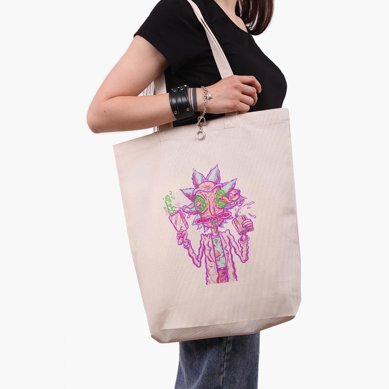 Эко сумка шоппер Rick Sanchez Rick and Morty 41x39x8 см Бежевый (9227-2944-WTD)