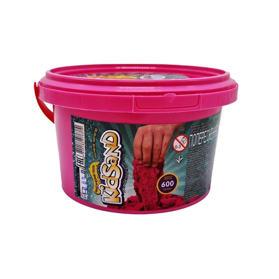 Креативна творчість кінетичний пісок Danko Toys KidSand KS-01-05 600 г Рожевий (RLT33151s43840)