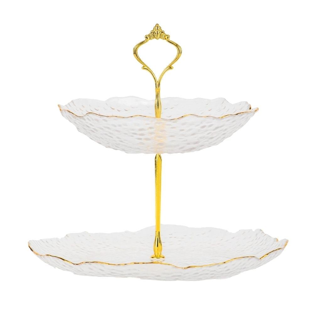 Блюдо стеклянное двухъярусное 26х24 см (9219-030) Блюдо стеклянное двухъярусное 26х24 см (9219-030)