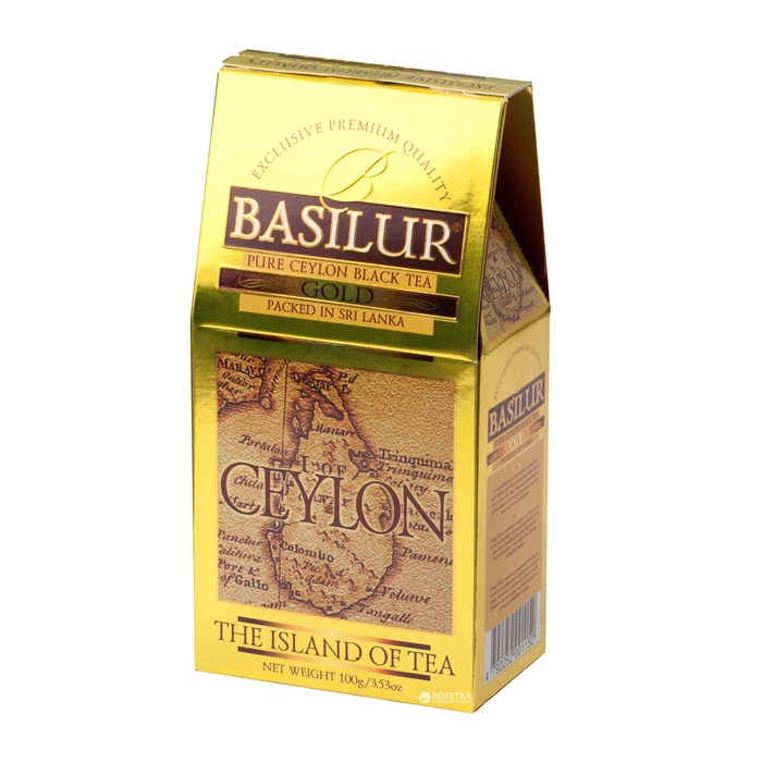 Чай черный Basilur Остров Цейлон Золотой 100 г картонная коробка (bal5)