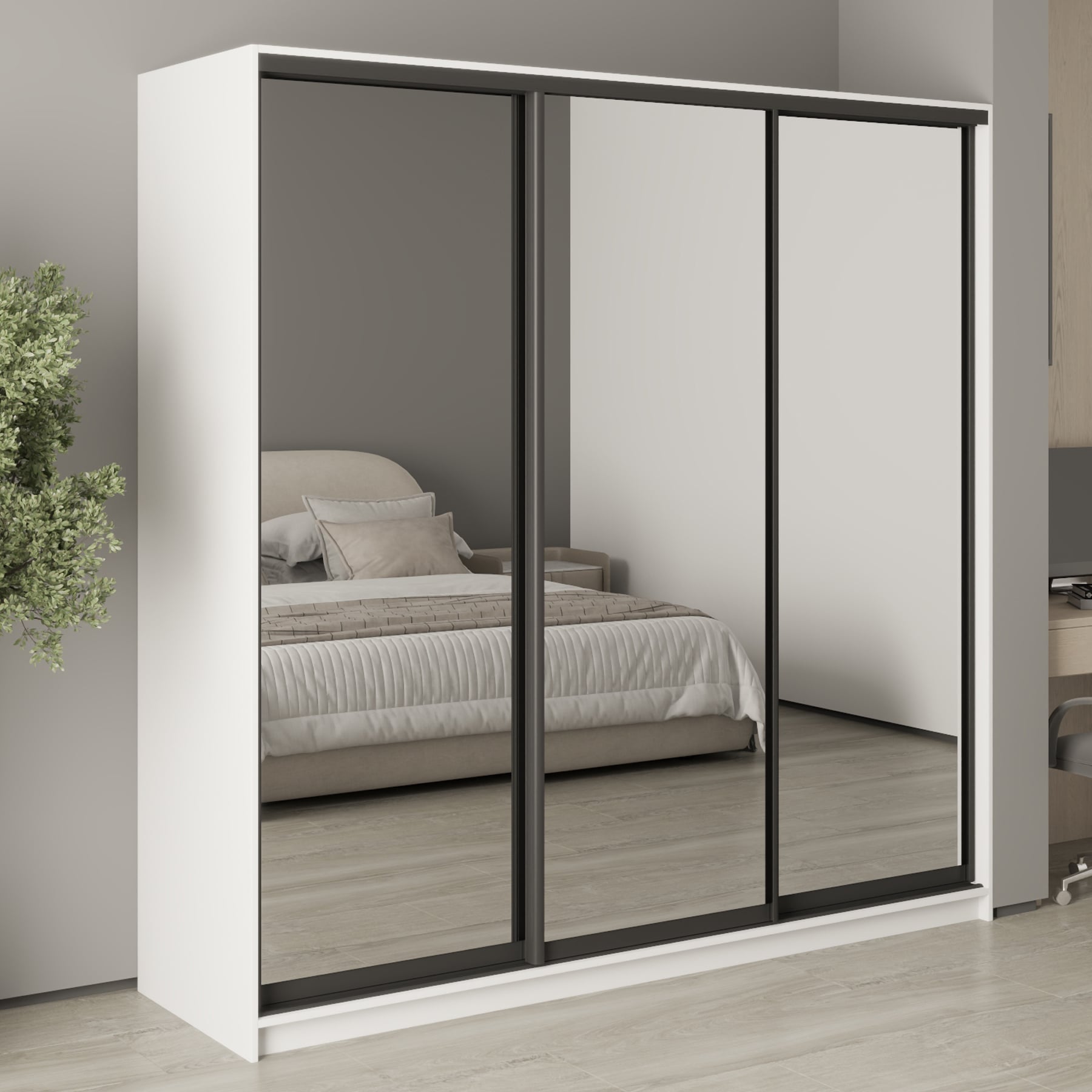 Шкаф-купе трехдверный Mebel Star Комбо BG MBS-9231 210х45х210 см Аляска белый (1009220)