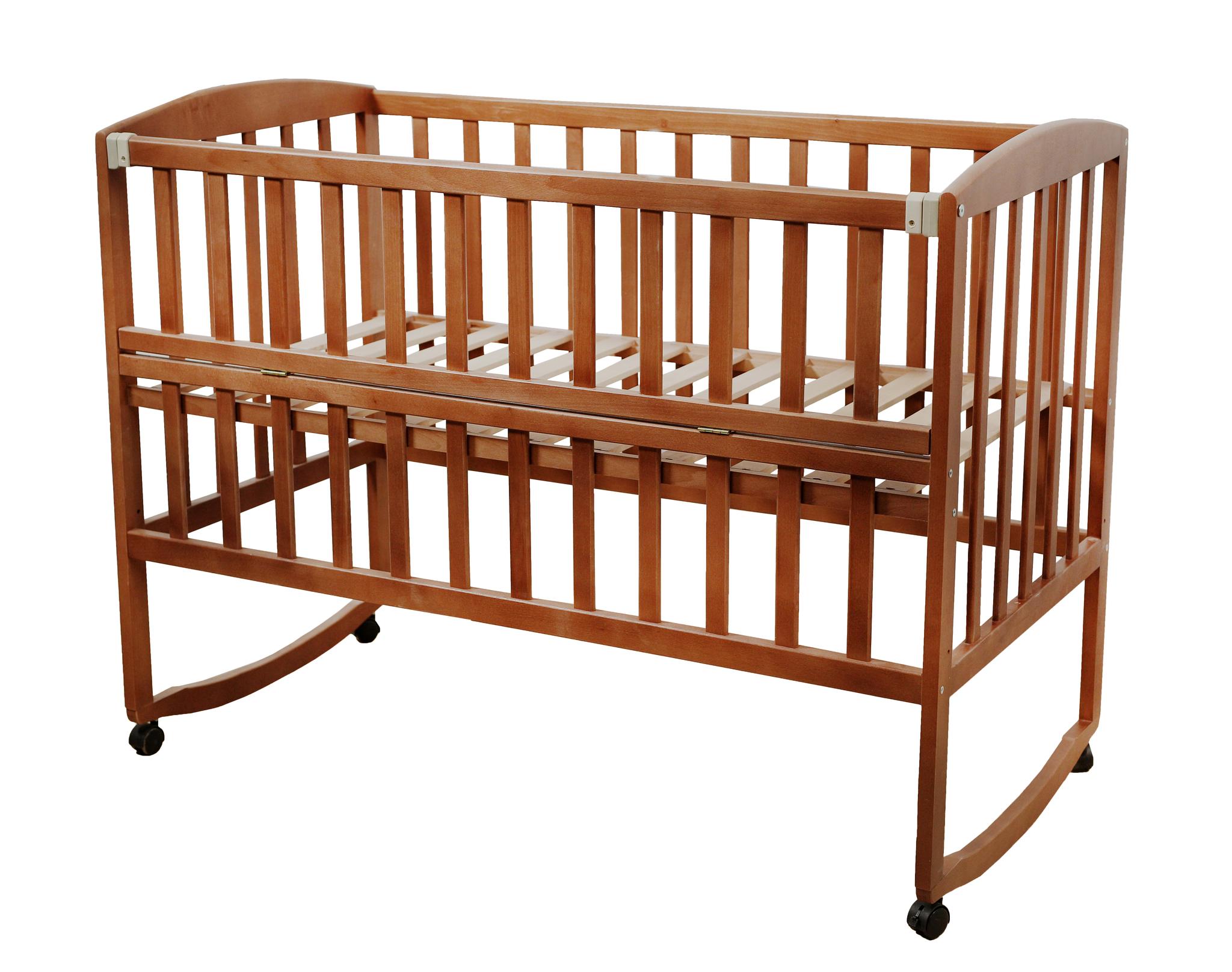 Детская кроватка Goydalka Ameli откидная боковина Орех - фото 2 Детская кроватка Goydalka Ameli откидная боковина Орех - фото 2