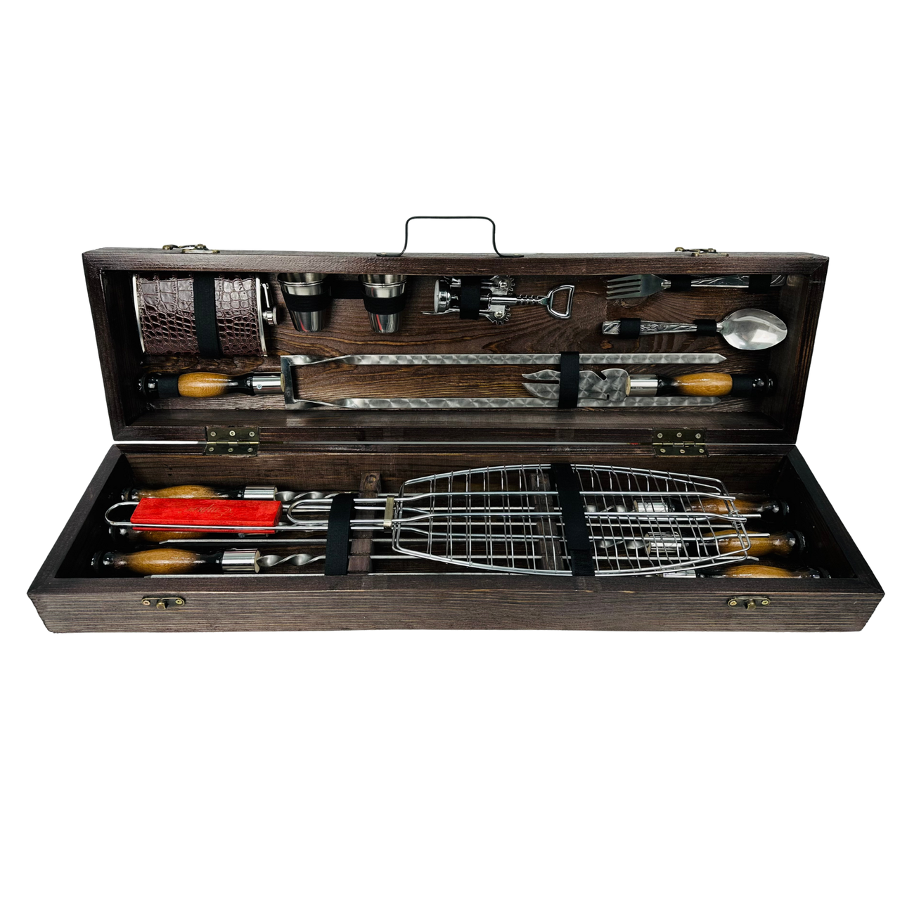 Комплект шампуров для барбекю Лесник в кейсе с аксессуарами