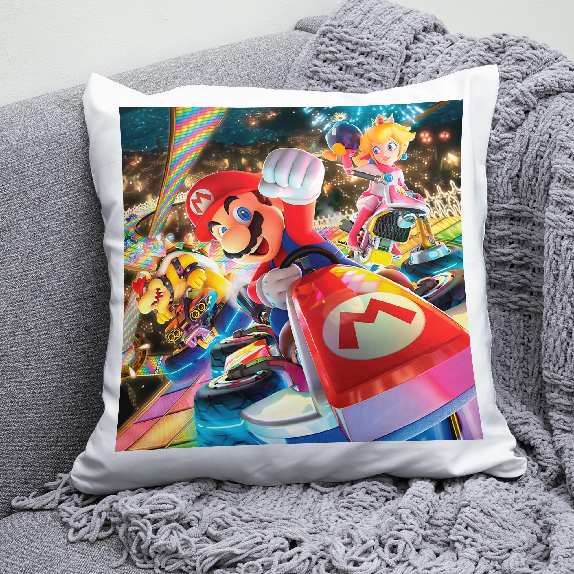 Плюшевая подушка квадрат с принтом игры Mario Kart 8 Deluxe
