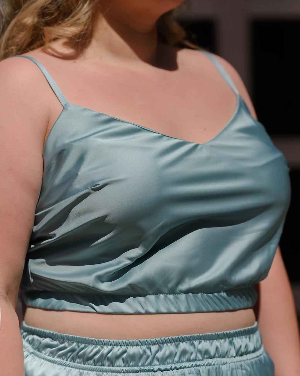 Топ на резинке из шелка Армани 3XL Тиффани Топ на резинке из шелка Армани 3XL Тиффани