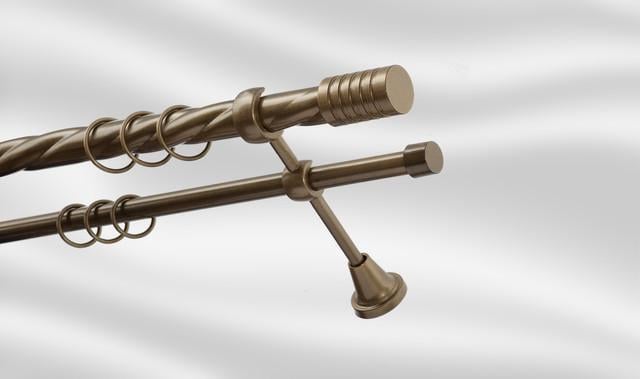 Карниз для шторы Plastidea Цилиндр металлический двойной витой с прищепками D 25-16 мм 160 см Антик - фото 1 Карниз для шторы Plastidea Цилиндр металлический двойной витой с прищепками D 25-16 мм 160 см Антик - фото 1