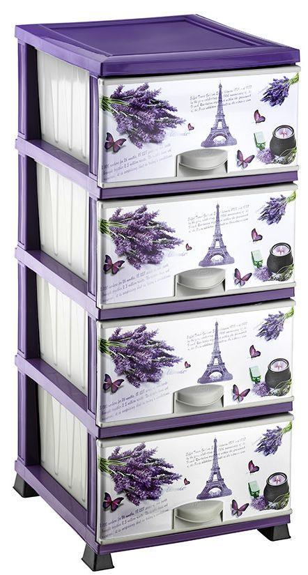 Комод пластиковый 4 ящика 90х45,5х37,5 Эйфелева башня (472749-Prob)